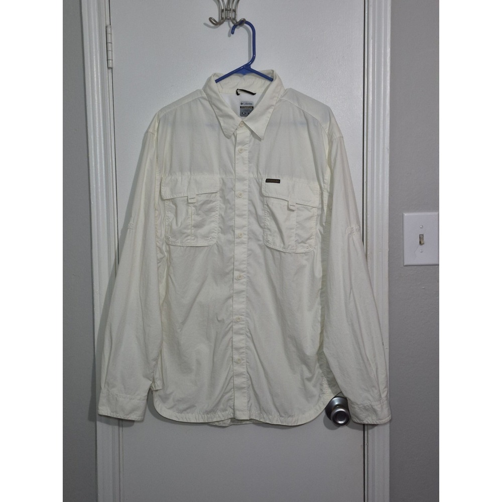 Columbia Titanium Button Up Men's Shirt XL Yellow Ultra Lightweight Minimalist